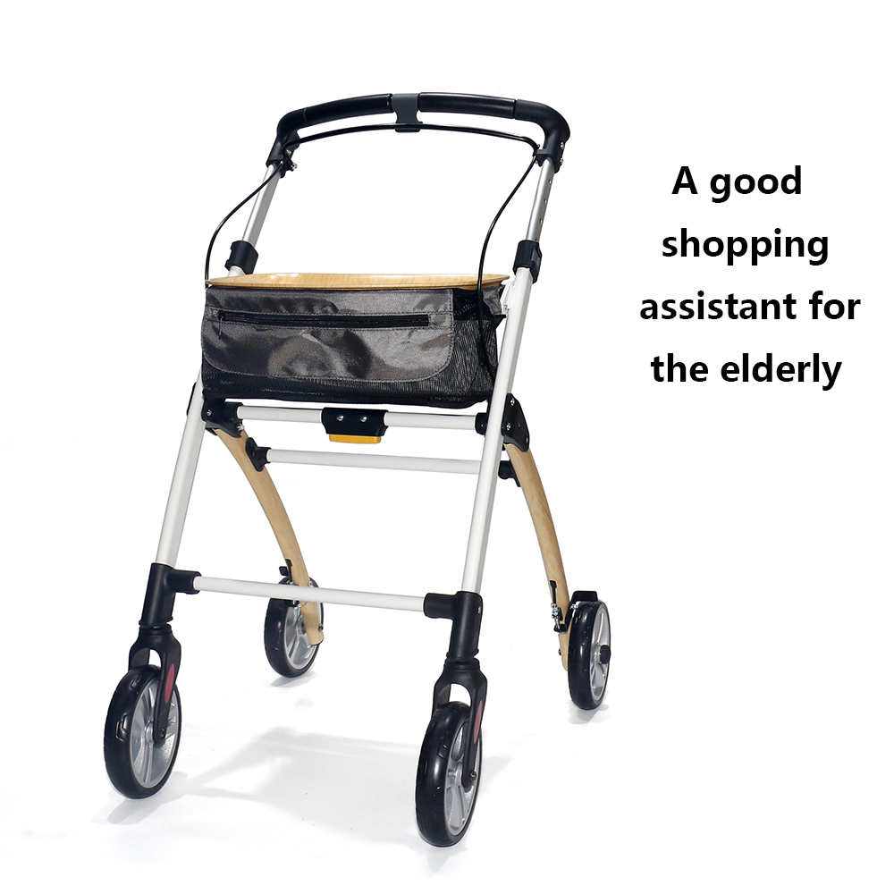 TWA004 Aluminum rollator walker for elderly with seat and 4 wheels
